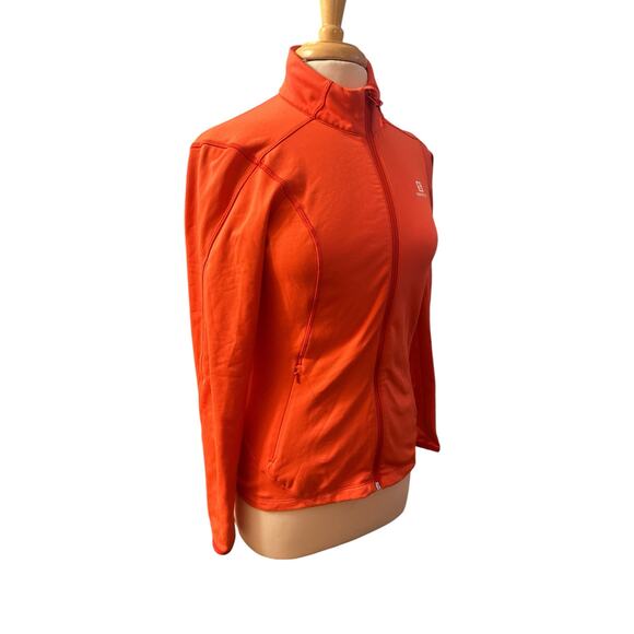 Women XS Salomon Zip ActiTherm Fleece Red Jacket Coat Hike Outdoor  Bike Run - Picture 1 of 6